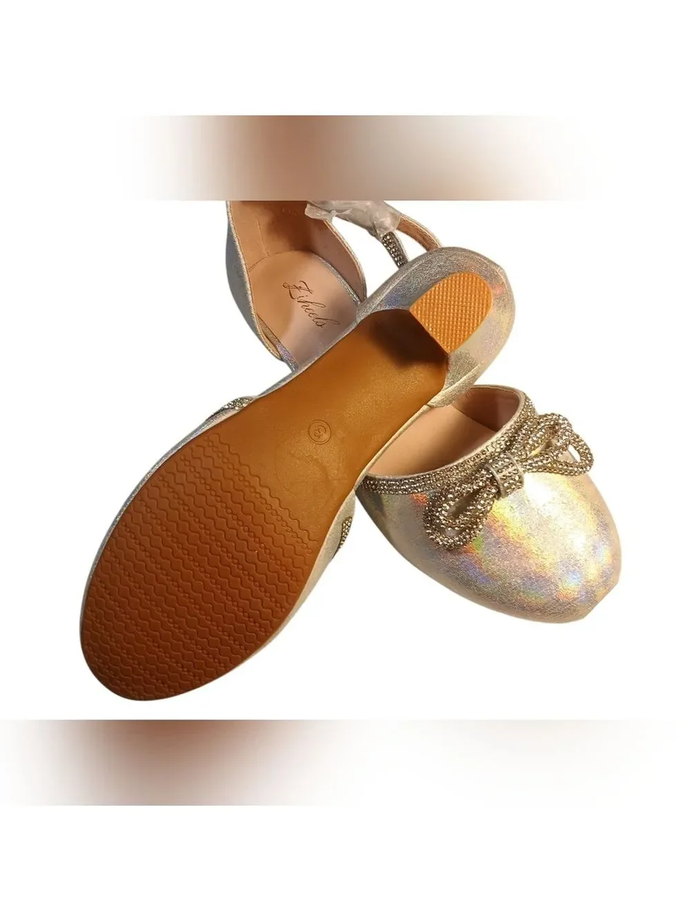 NWT Liheels Holographic Shoes W Rhinestone Size 3
